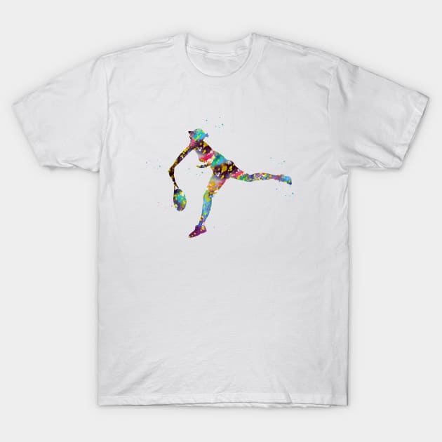 Girl playing Tennis T-Shirt by erzebeth